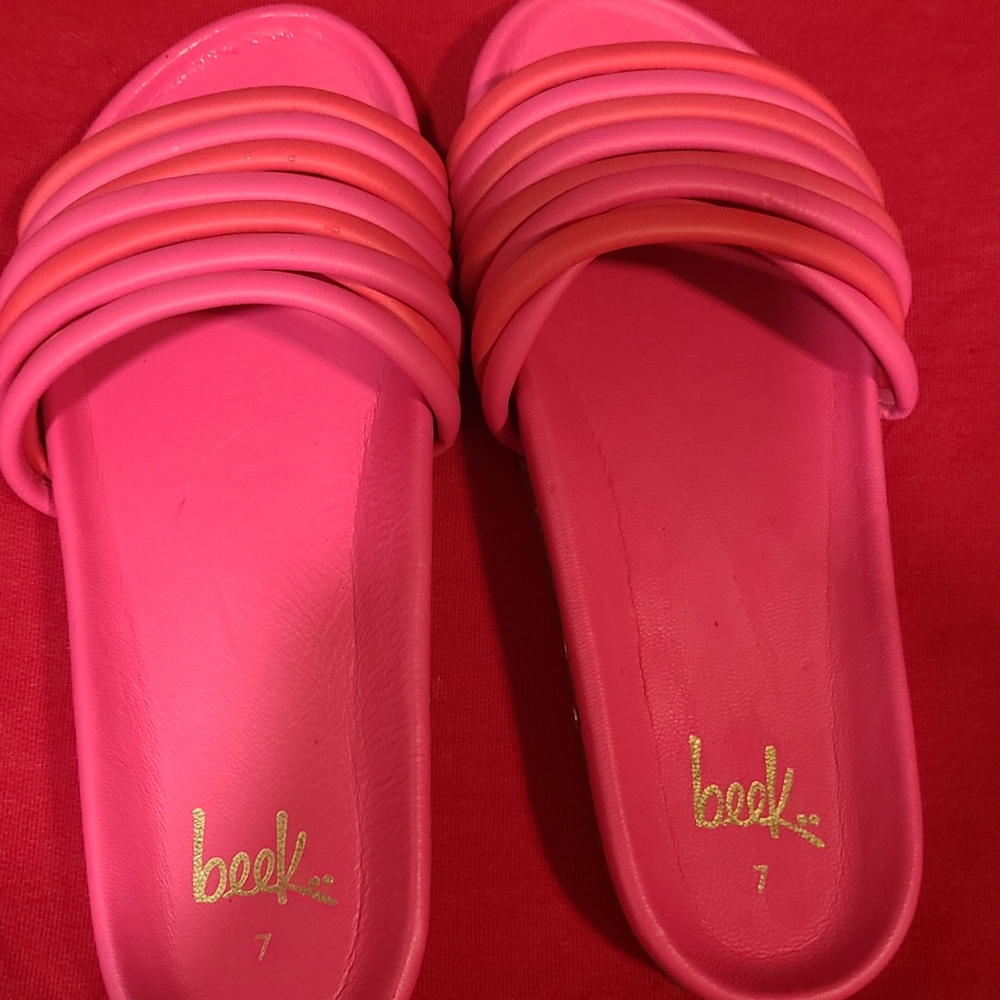 Beek Vibrant Pink Slide Sandals